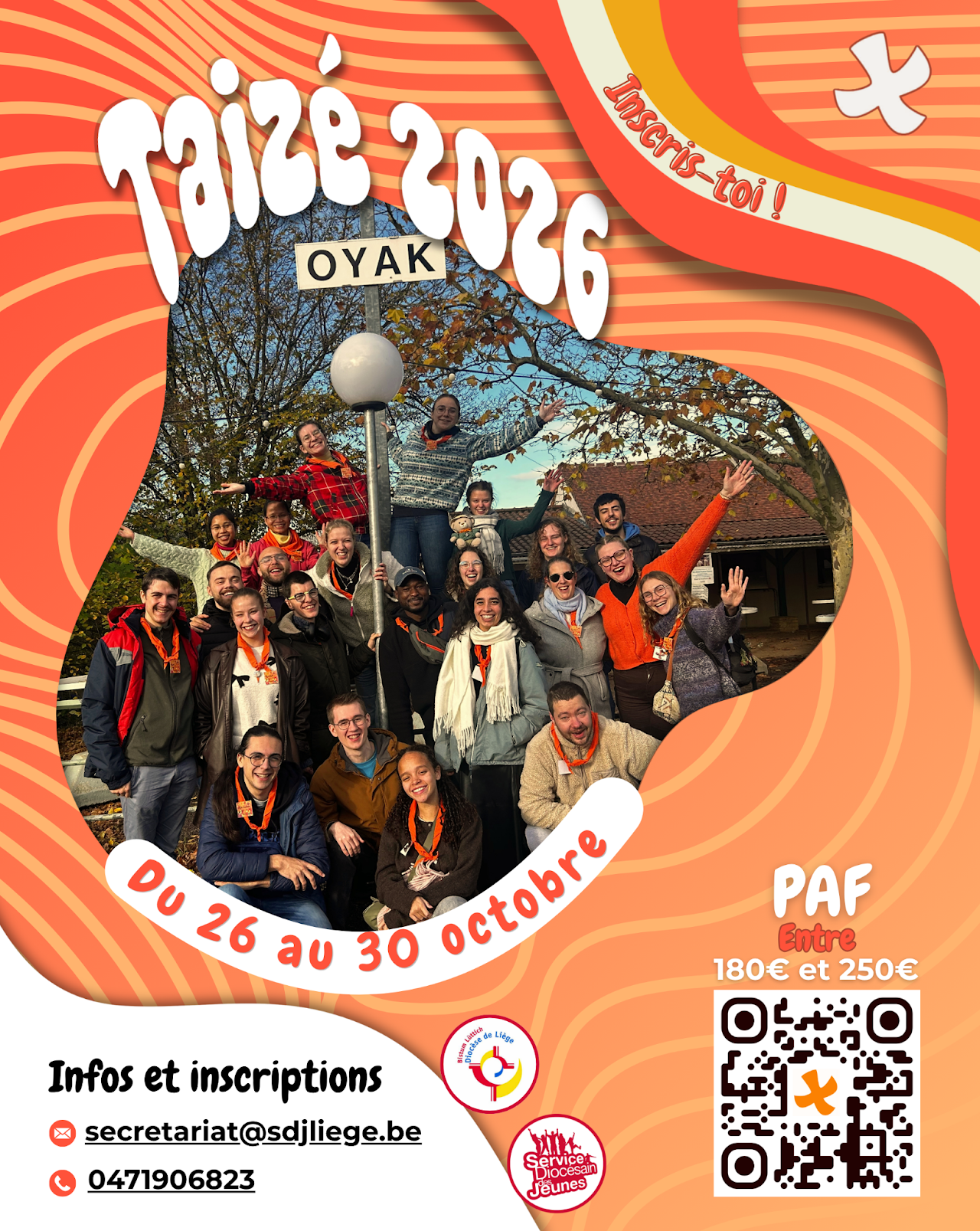 Visuel du séjour à Taizé proposé par le SDJ Liège du 26 au 30 octobre 2026